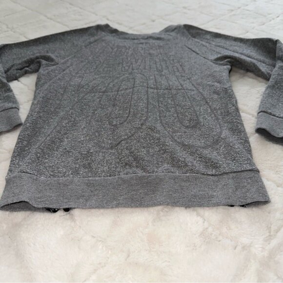 Disney X Star Wars | Gray and Black Faux Leather Quilted Sweater | Size Large 14 - Picture 4 of 13